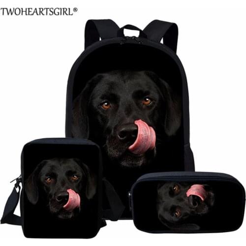 School Student Bags Cute Rottweiler Dog BookBag for Teenager Boys Girls School Bags 3in1 Black Puppy Print Large Backpacks