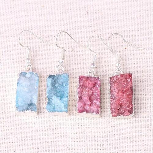 Natural Stone Agates Dangle Drop Earrings For Women Beautiful Gold Color Agat Dangle Earring Jewelry Pendant