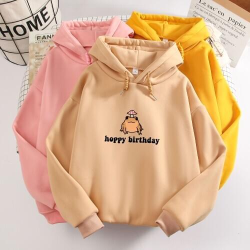 Cute Frog Hoodie Oversized Clothes Harajuku Winter Tracksuit Women Hip Hop Pink Sweatshirt Spring Autumn Clothing for Girls Gift