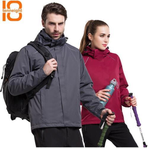TENNEIGHT Winter Camping Hiking Jacket Men Women Ski Outdoor Sport Jacket windproof waterproof Trekking Mountain Climbing jacket