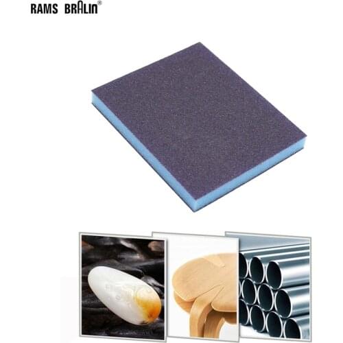 1 piece Double-sided Sponge Sand Block Sandpaper Brick P60-P220 For Hand Spherical Grinding