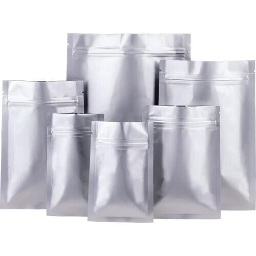 100 Pcs/lot Aluminium Foil Ziplock Bags Reclosable Food Zip Lock Storage Bags Wholesale