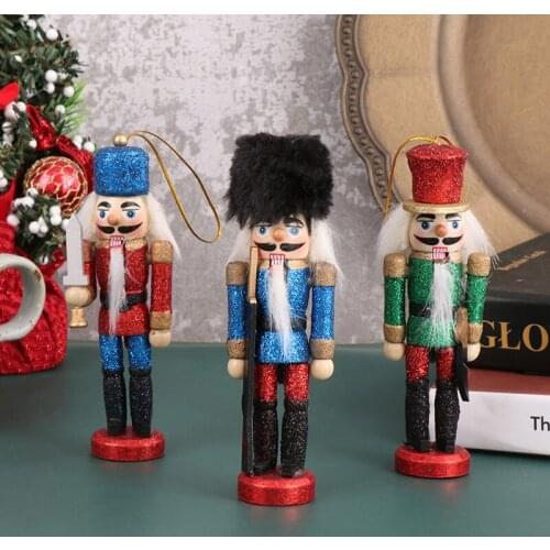12.5cm Nutcracker Puppet Christmas Decor Flash Nutcracker Soldier Home Ornaments Dolls Nutcracker Miniatures