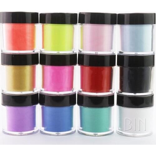 12 Jars/Set Acrylic Nail Dipping Powder Acrylic Carving Powder Builder Tips Colorful Nail Decoration Powder Kit