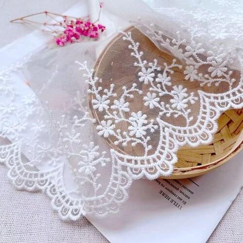 9yard Polyester Cotton Gauze Mesh Embroidery Lace Edge DIY Clothing Accessories Decorate Curtain Scarf Headscarf Table Flag Lace