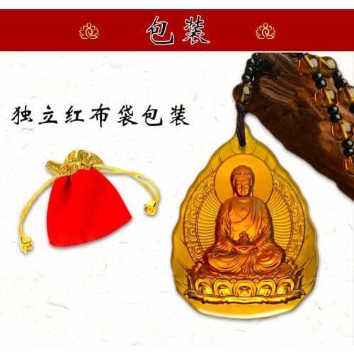 2PCS # Wholesale Buddhist supplies Greco-Buddhist pocket travel efficacious Mascot Namo Amitabha Buddha Crystal Pendant Amulet
