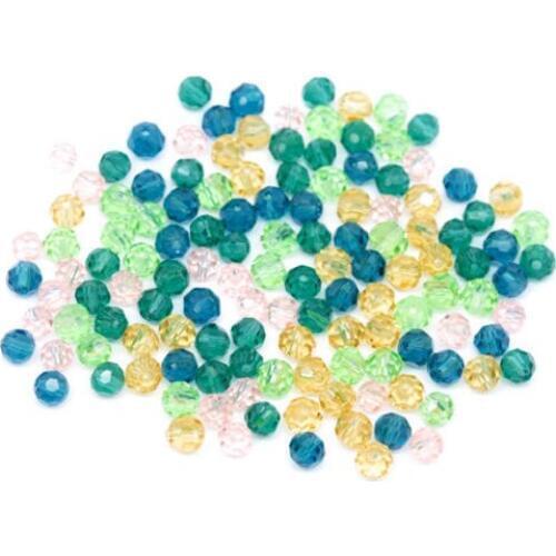 200PCs Mixed Crystal Quartz Faceted Beads 4mm