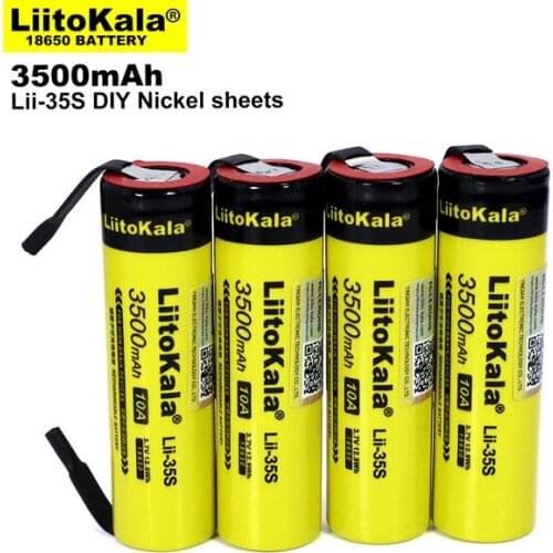 4 PCS Brand New Original Liitokala Lii-35S 3.7V 3500mah 18650 Lithium Rechargeable Battery Welding Nickel Sheet