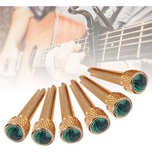 6PCS Solid Brass Bridge Pins Abalone Dot Inlay for Acoustic Guitar Accessory Guitar Parts Guitar Accessories Guitar Body