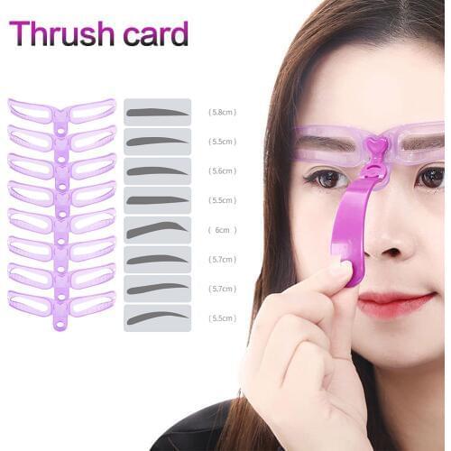 8pcs/set Eyebrow Stencils Set Shaping Grooming Eye Brow Professional Beauty Tool Make Up Model Template Reusable Design Eyebrow