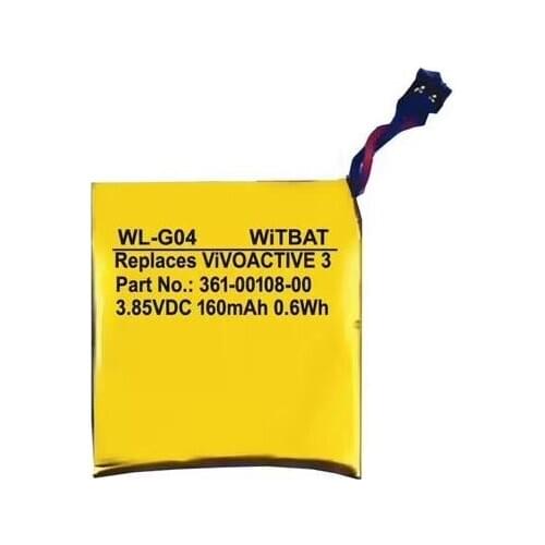 Battery for Garmin ViVOACTIVE 3 Music Watch Li-po Rechargeable Accumulator Replacement 361-00108-00 NL28LL31B03OC 3.85V 160mAh