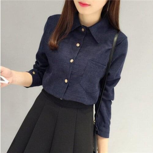 Blouse Women Long Sleeve Shirt Womens Retro Corduroy Coat Top Shirt Blusas Ropa De Mujer