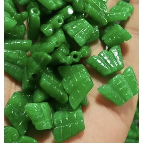 5pc Natural A Green Jade Butterfly Beads DIY Bracelet Bangle Charm Jewellery Accessories Amulet Gifts Women Men