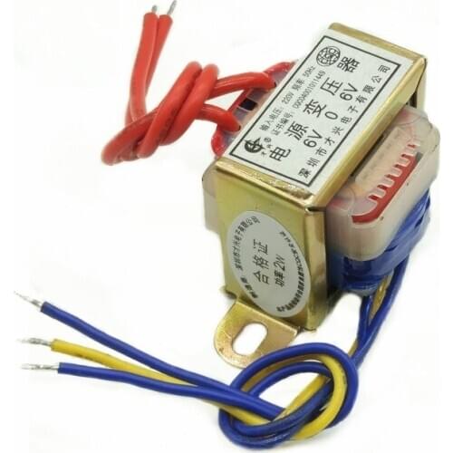 EI35 -2W transformer 2W DB-2VA 220V to double 6V 6V*2 6V-0-6V 0.166A