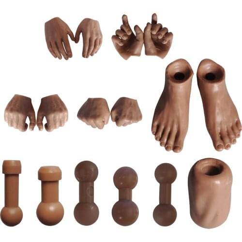 12 inch Male / Female 1/6 Scale Action Figure Different Hand Type Pair of Feet Head Connector Neck Connector Body Connector