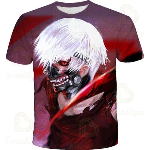 T Shirts Tokyo Ghoul Streetwear Printed Men T-shirt Japan Anime Ken Hip Hop Harajuku Summer Tshirt