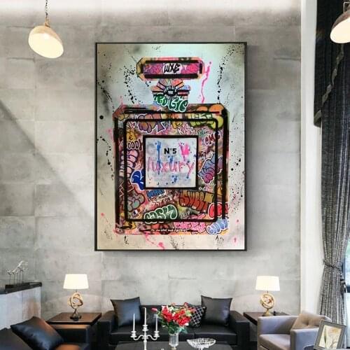 Graffiti Perfume Street Art Canvas Painting Modern Fashion Posters and Prints Wall Art Pictures for Living Room Home Decoration