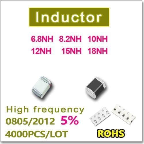 JASNPROSMA 0805 2012 4000PCS SMD Multilayer High Frequency Inductor 5% 6.8NH 8.2NH 10NH 12NH 15NH 18NH New high quality