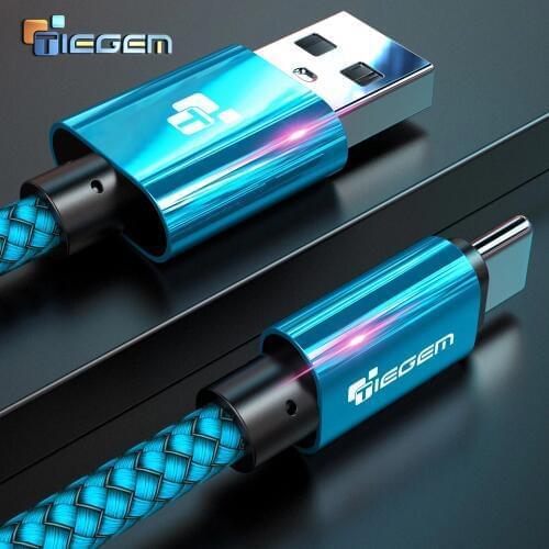 TIEGEM USB Type C Cable for One Plus 6 5t Quick Charge QC3.0 USB C Fast Charging USB Charger Cable for Samsung Galaxy S9 S8 Plus