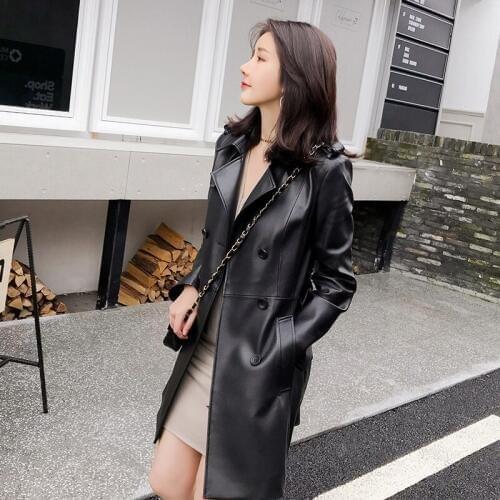 KMETRAM Women's Long Sheepskin Coats