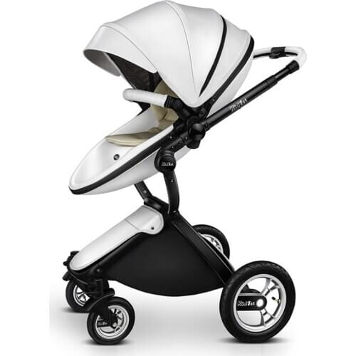 Luxury Baby Stroller Portable High Landscape Luxury Stroller Leather Stroller Travel Pram Pushchair trolley baby car carriage