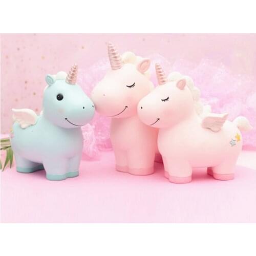 Cartoon Animal Unicorn Money box Resin Unicorn Piggy Bank Spaarvarken Cute Coin bank Gifts hucha unicornio For Kids
