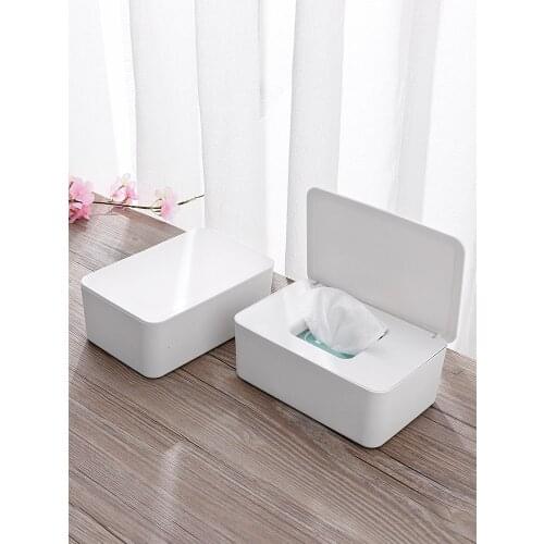Home Desktop Wet Tissue Box Living Room Tea Table Wet Wipes Storage Box With Lid Dust-proof Sealed Napkin Carton Pumping Box