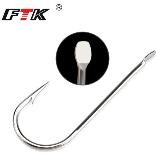 FTK Barbed Fish Hook Fishhook 100PCS/LOT Size1#-Size10# High Carbon Steel Jigging Carp Anzol Fishhooks Fishing Tackle