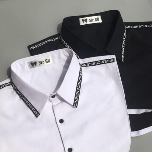 Fashion White Fake Collar Shirt Men 2020 Denim Man False Collars Detachable Male Kragen Black Fake Removable Collar Nep Kraag