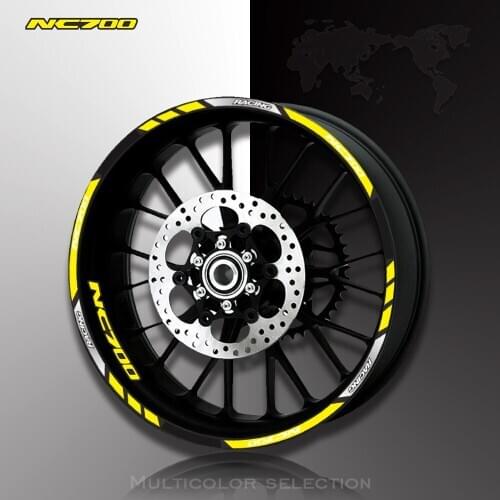 Motorcycle front and rear wheels Edge Outer Rim Sticker Reflective Stripe Wheel Decals For Honda NC700