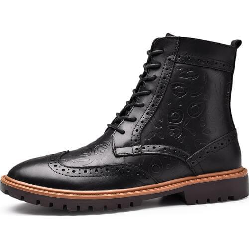 Ruideng Wool Men Winter Shoes Warmest Genuine Leather Handmade Men Winter Snow Boots High Ankle Lace Up Man Fashion boots #598