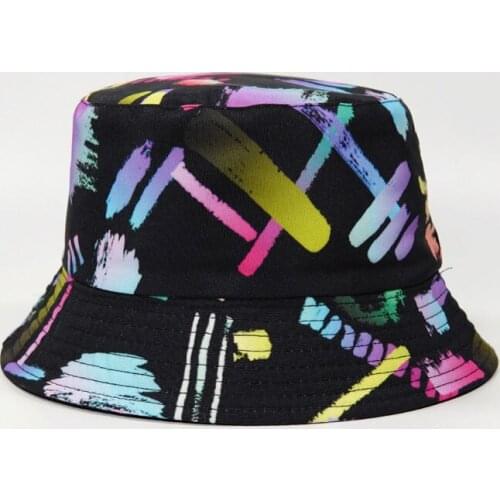 Ldslyjr Cotton Graffiti Print Bucket Hat Fisherman Hat Outdoor Travel Hat Sun Cap Hats for Men and Women 383