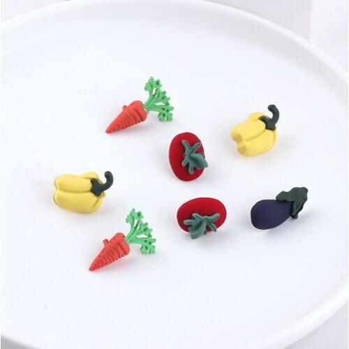 Rubber Enamel Alloy Charms 10pcs/Lot Girl Hair Jewelry Elastic Headband Decor Clips Ornament Accessories Vegetable pepper Charms