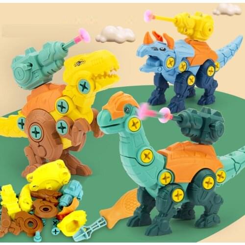 DIY Dinosaur Assembling Toddler Educational Boys Toys Children Screwing Building Blocks Kit Toy for Kids 3 4 Years Old 3D Puzzle