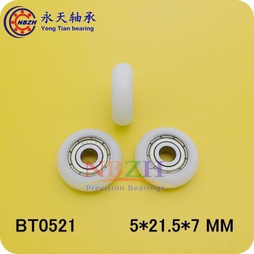 BT0521 R0521.5-7 625ZZ 625Z 625 Nylon ball bearing with pulley 5*21.5*7MM for Engraving machines and 3D printers