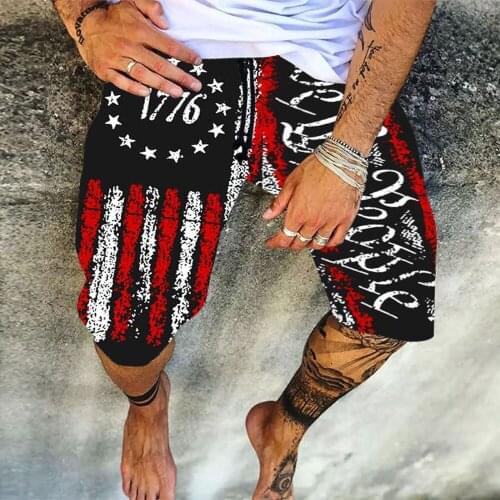 Casual Pants Men Summer Printed Shorts Lace Up Stars Letter Man Holiday Daily Hawaii Beach Outdoor Trousers Pants Shorts