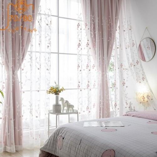 Girl Room High-end Embroidery Pink Curtain Princess Wind Blackout Curtains for Living Room Bedroom Window Screen Customization