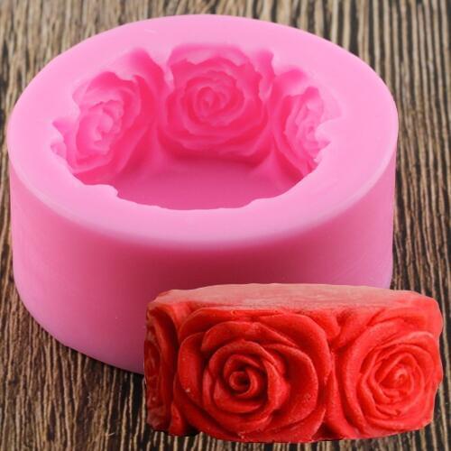 Rose Flower Soap Silicone Mold DIY Handmade Candle Resin Clay Mould Fondant Cake Decorating Tools Candy Chocolate Gumpaste Molds