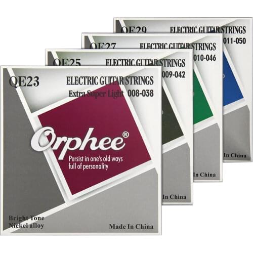 Orphee High Quality Electric Guitar Strings Full Set Nickel Alloy Hexagon Core Medium Super Light Extra Light Colorful End-Ball