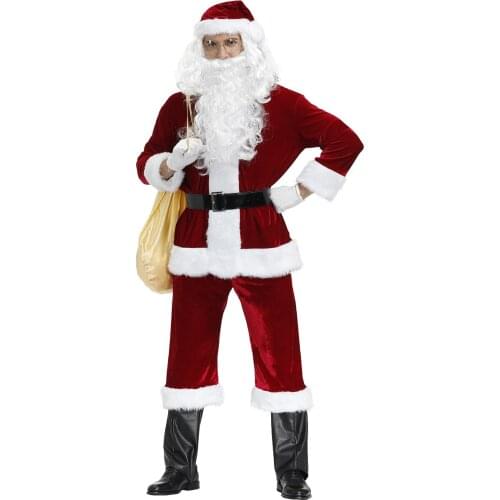 Adult Fairy Tale Christmas Costume Santa Claus Cosplay Uniforms Halloween Festival Performance Stage Costumes For Men