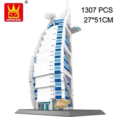 WANGE World Famous Architecture Building Blocks DIY Assemble Self-Locking Bricks Toys For Children 1307pcs Bricks No.8018