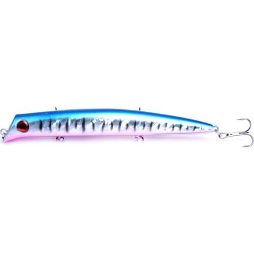 YUZI Bass Fishing Lures Minnow 126mm 15.2g Floating Hard Bait Wobbler Jerkbait Plug Anglers Lure