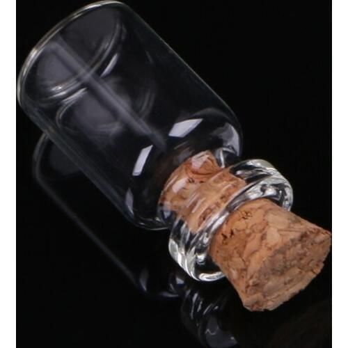 10pcs Mini Glass Wish Bottle Vial with Cork Stopper Storage Pendant 0.5/1/2/20mL