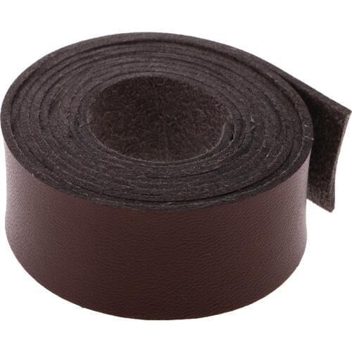 2Pcs Leather Strap - PU Leather Strip for Leather Belt Making, Jewelry Accessories, Bracelets, DIY Projects, Dark Brown Black