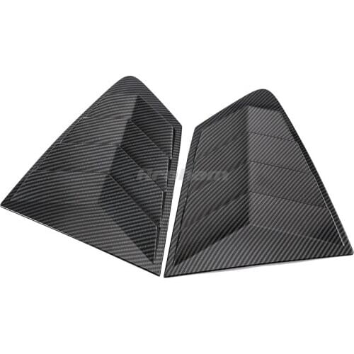 2 Pieces Rear Side Window Carbon Fiber Shutters Decorative Bright Frame Rear Sunshade Blinder Shutters For Mazda3 Axela