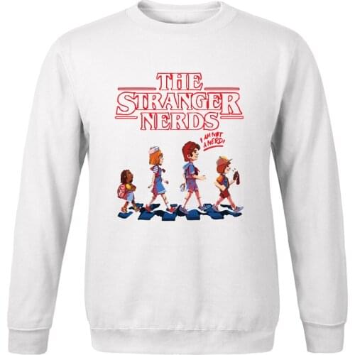 2020 solid color hoodies Hip Hop Streetwear The Stranger Nerds Cartoon Printed Men spring autumn man Sweatshirt Harajuku clothes