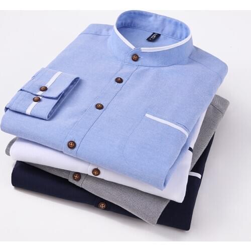 2020 New Autumn Mens Oxford Casual Long Sleeve Shirt Classic Style Fashion Business Brand Shirt Male Clothes