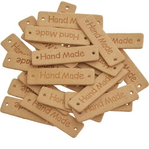 24PCS/pack Rectangle Hand Made Printed Labels Tags For Garment Bag Decor DIY Quilting Crafts Accessories Supplies