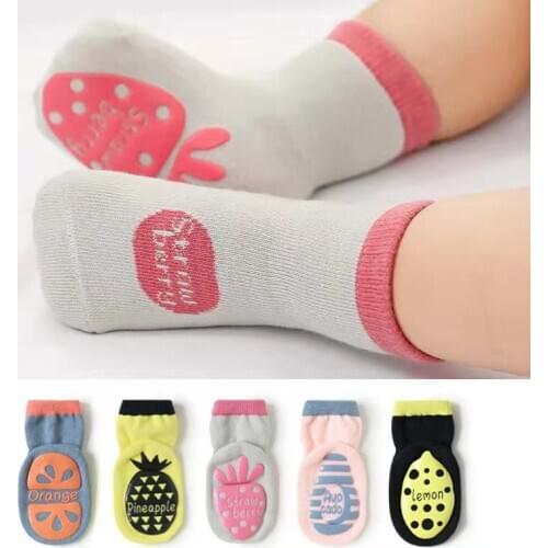 3 Pairs/lot 0 to 5 Yrs Spring Autumn Cotton Childrens Rubber Anti-slip For Boys Girl Middle Tube Floor Kid Sock Newborn Sock