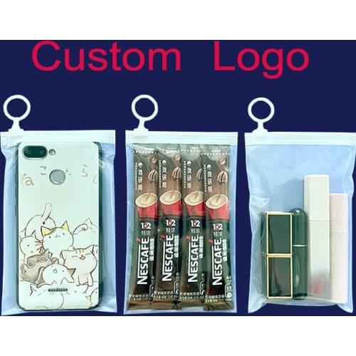 50Pcs Custom Logo Ziplock Bag Storage Bag for Cosmetic/jewelry Sock One Side Transparent One Side Matte Package Storage Bag